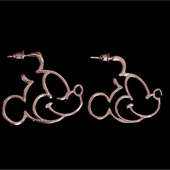 Jewelry - Silver Mickey Mouse Outline Earrings.